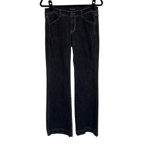 WHBM Black Denim Jeans Size 4S Trouser Bootcut Cotton Stretch Classic Style